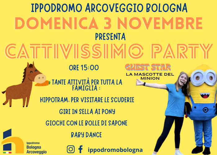 DOMENICA 3 NOVEMBRE CATTIVISSIMO PARTY-Evento per famiglie