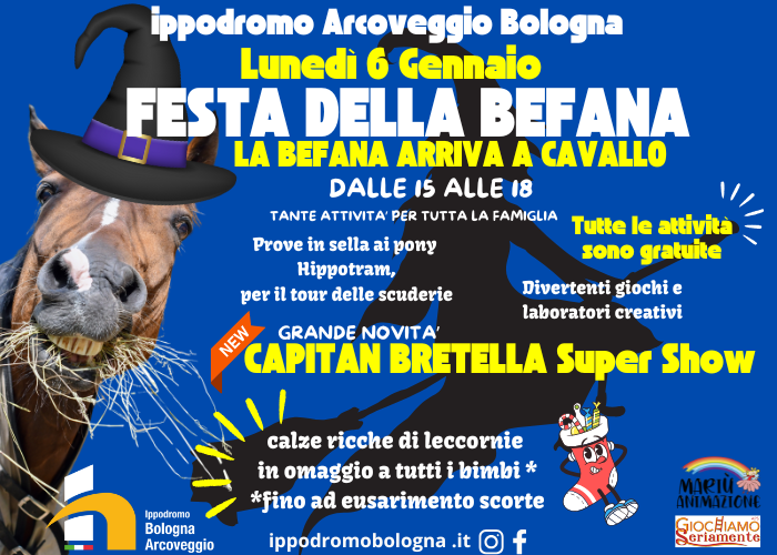 LUNEDI' 6 GENNAIO "GRANDE FESTA DELLA BEFANA"- Evento per famiglie